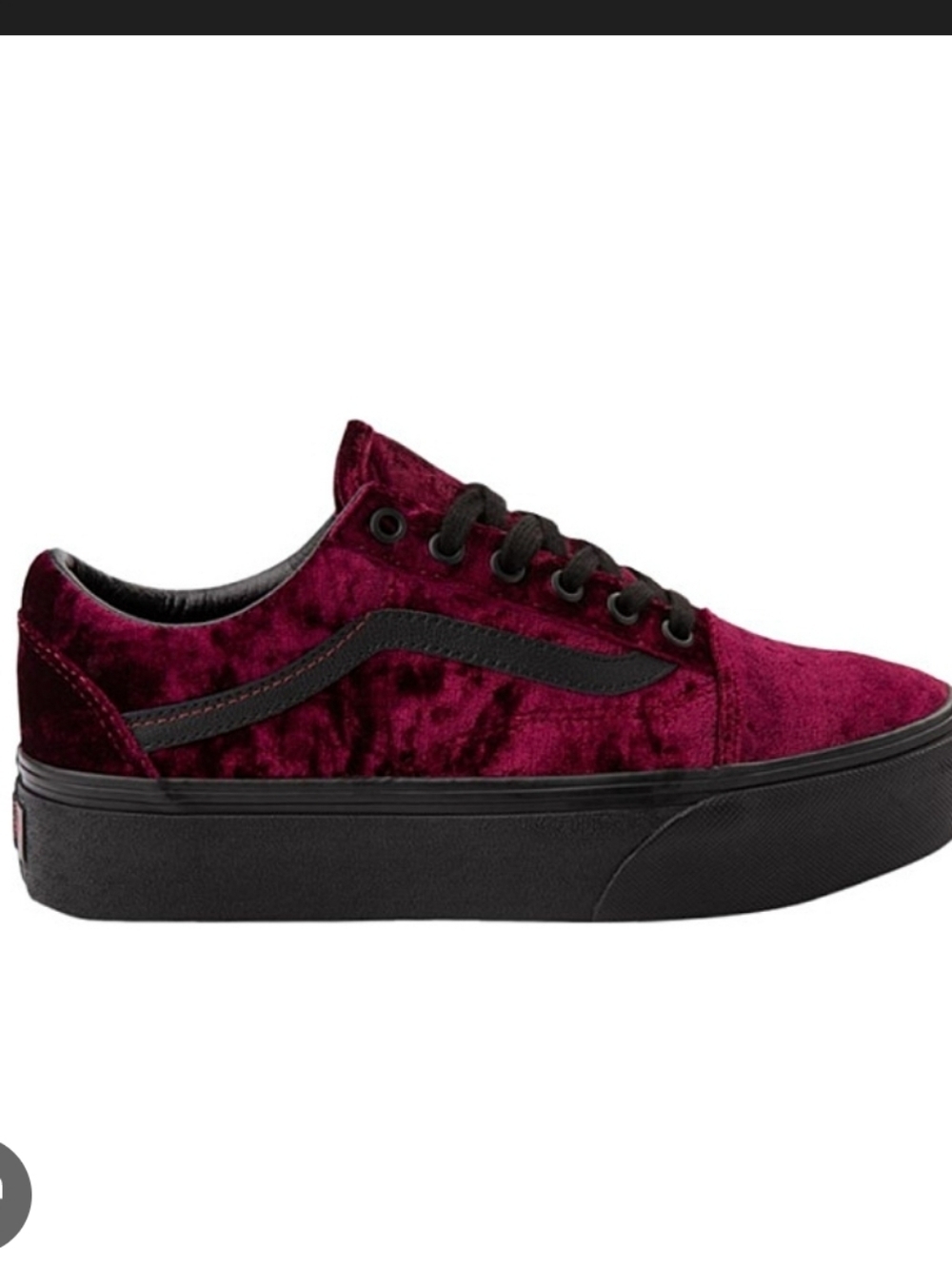 Vans Old Skool Platform Crushed Velvet Sneakers - Burnt Russet